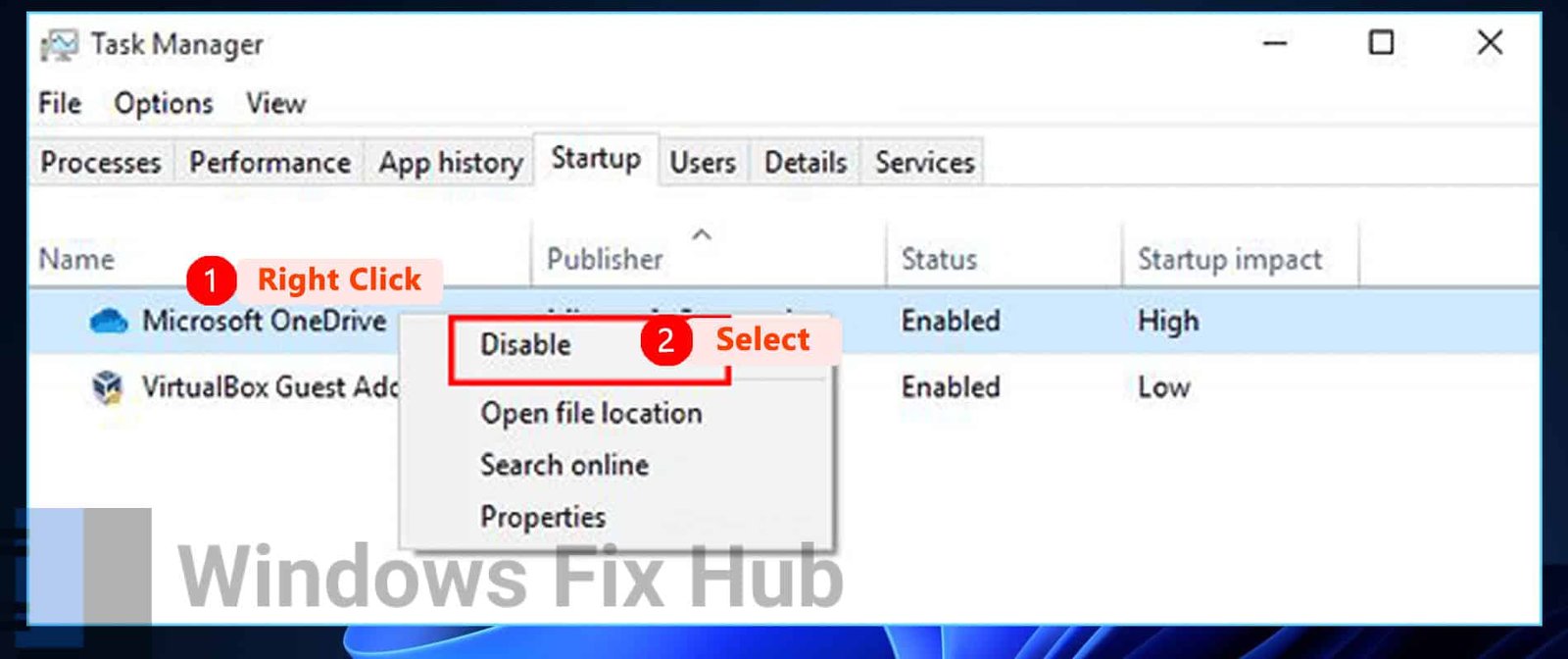 Disable Microsoft in Startup