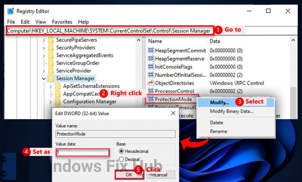 Adjust ProtectionMode Value in Windows Registry