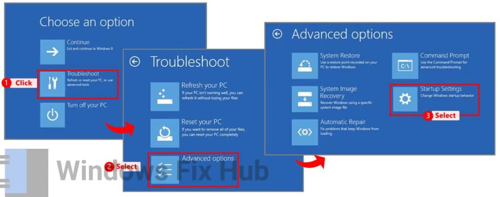 Troubleshoot then Startup Settings