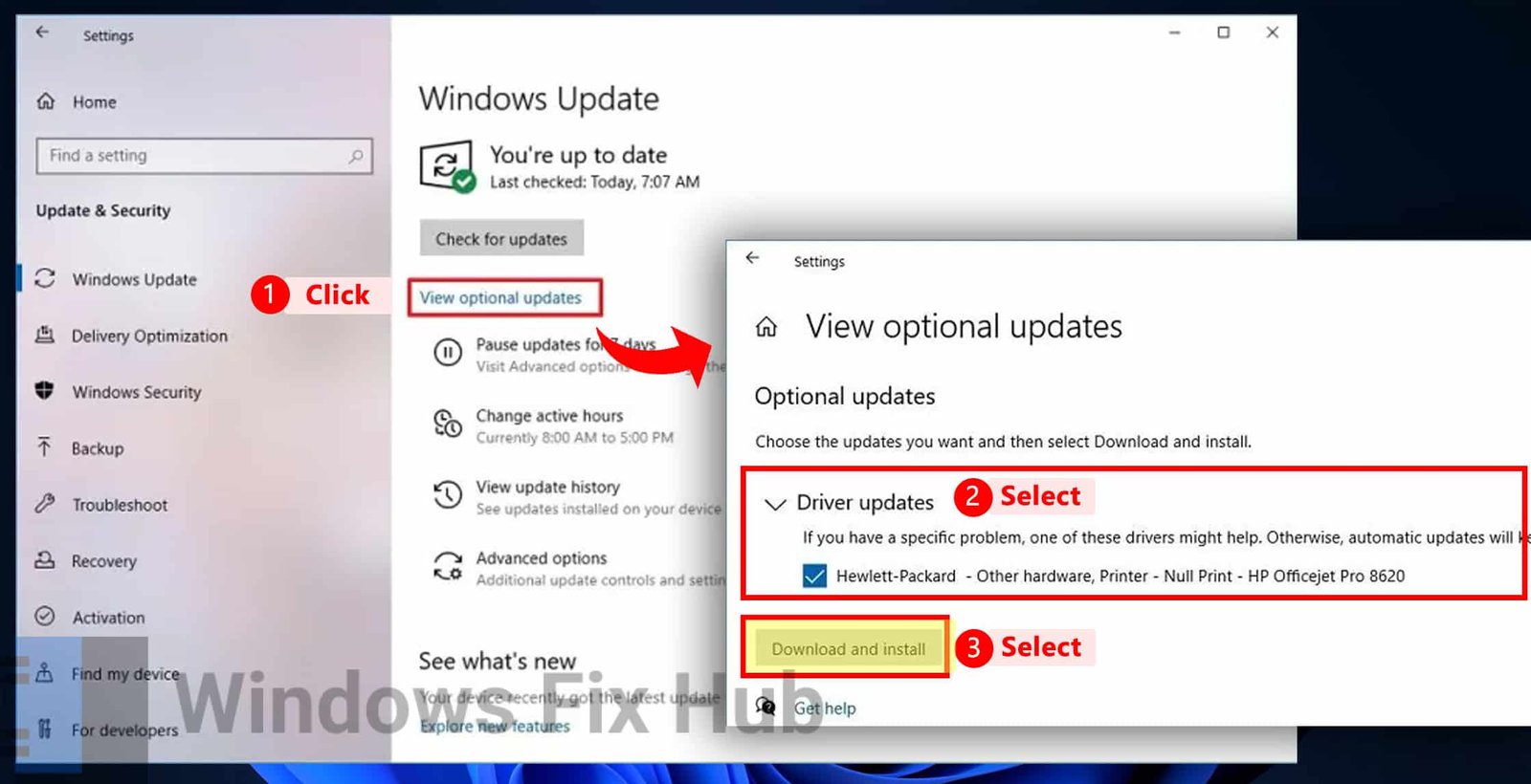 View optional updates then Driver updates