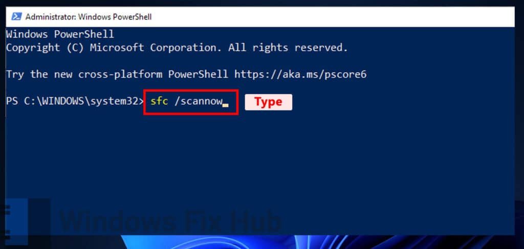 sfc scannow in Powershell