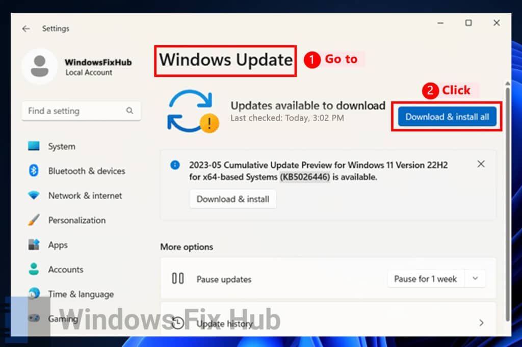 Windows update - Download and install all