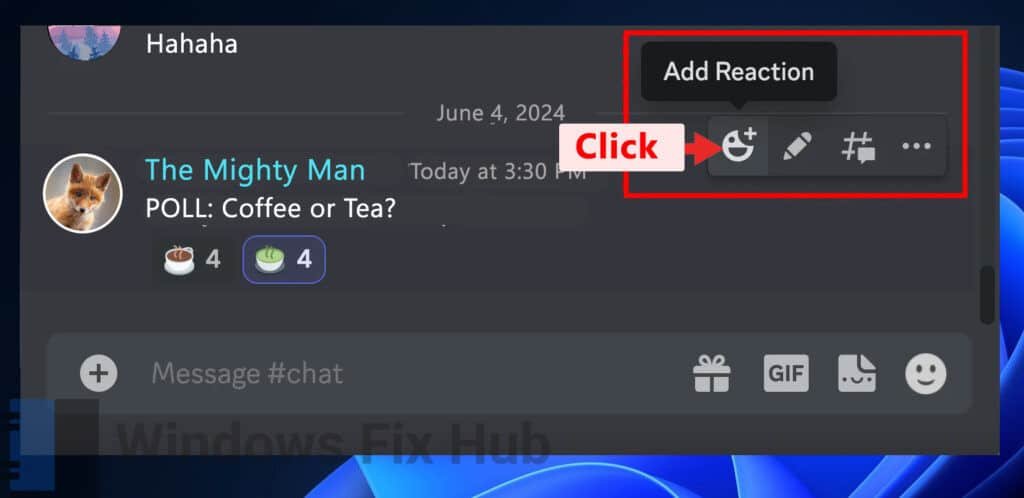 Add Reaction in Discord