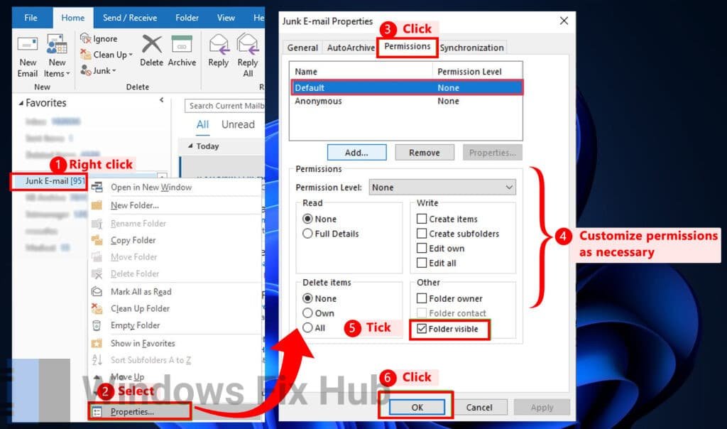 Adjust Folder Permission Settings in Outlook