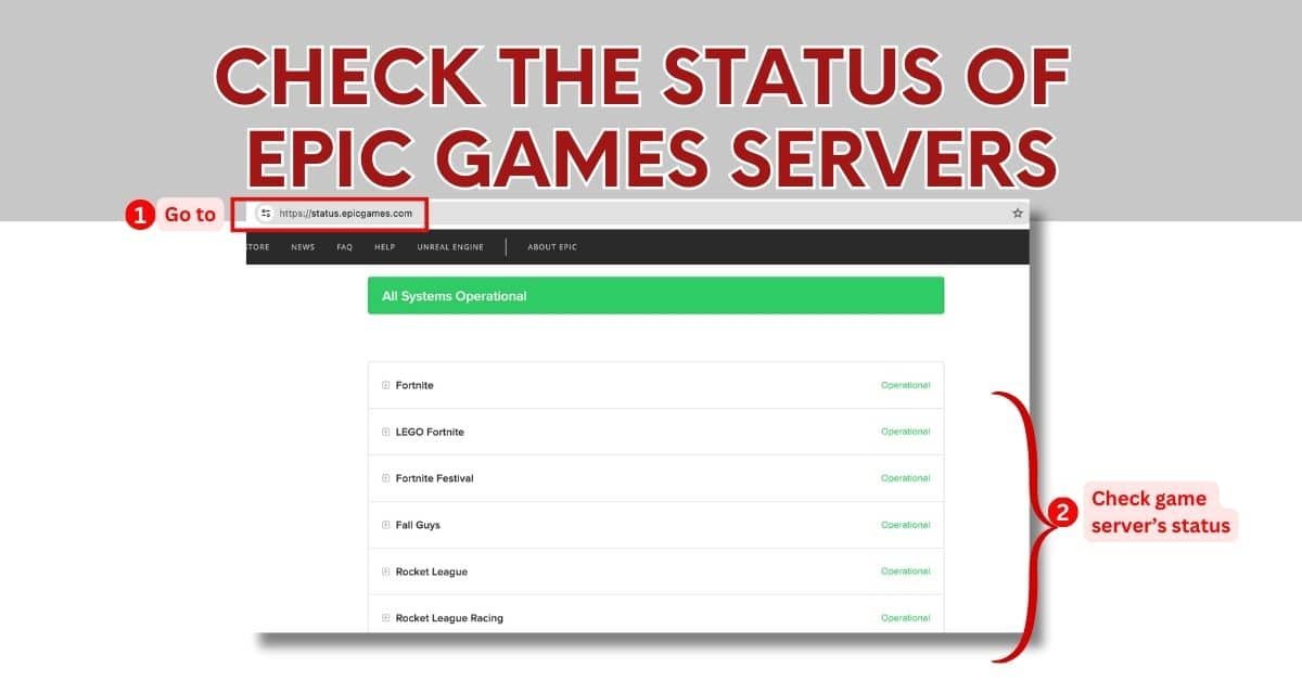 Check the Status of Epic Games Servers