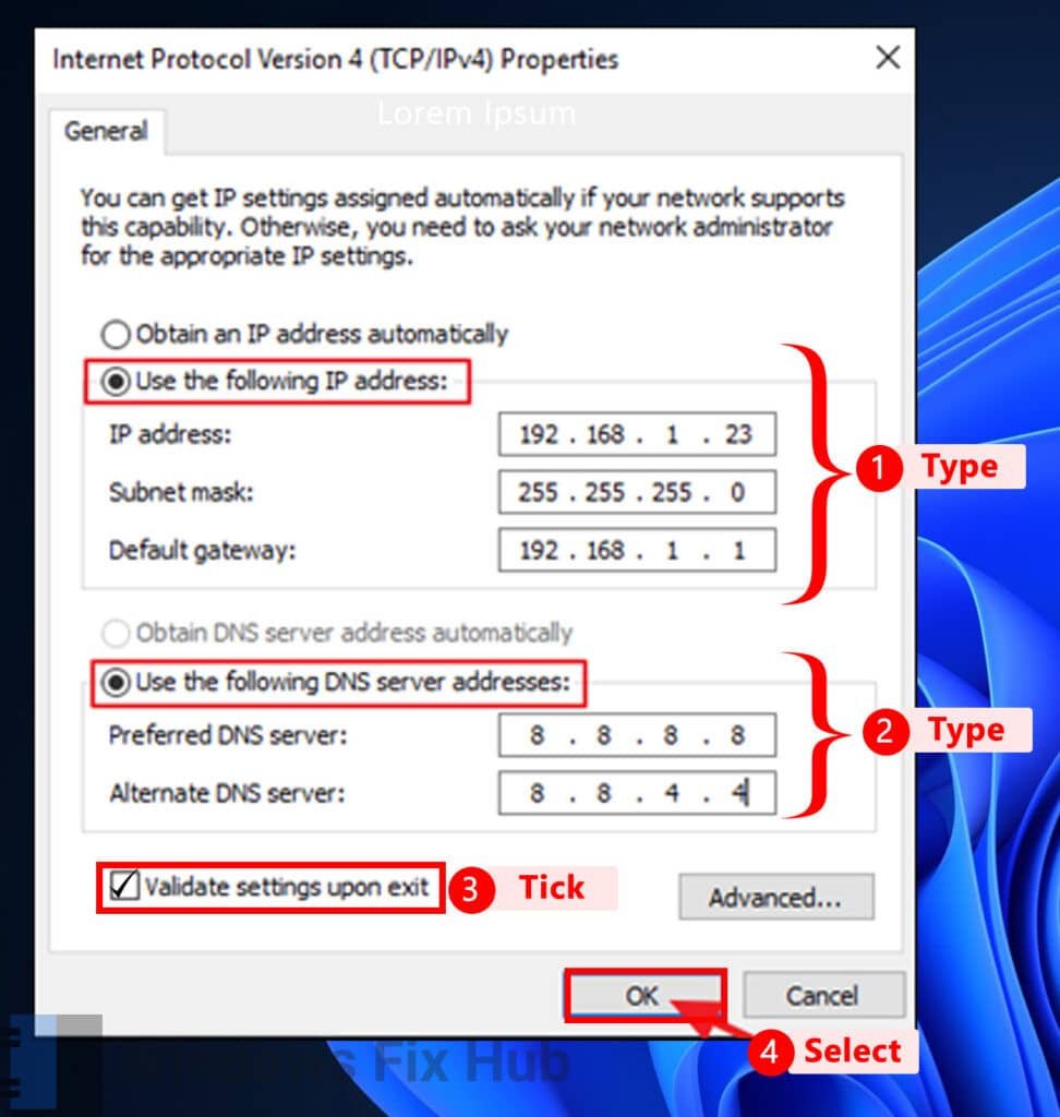 Manually Configure Your IP Address
