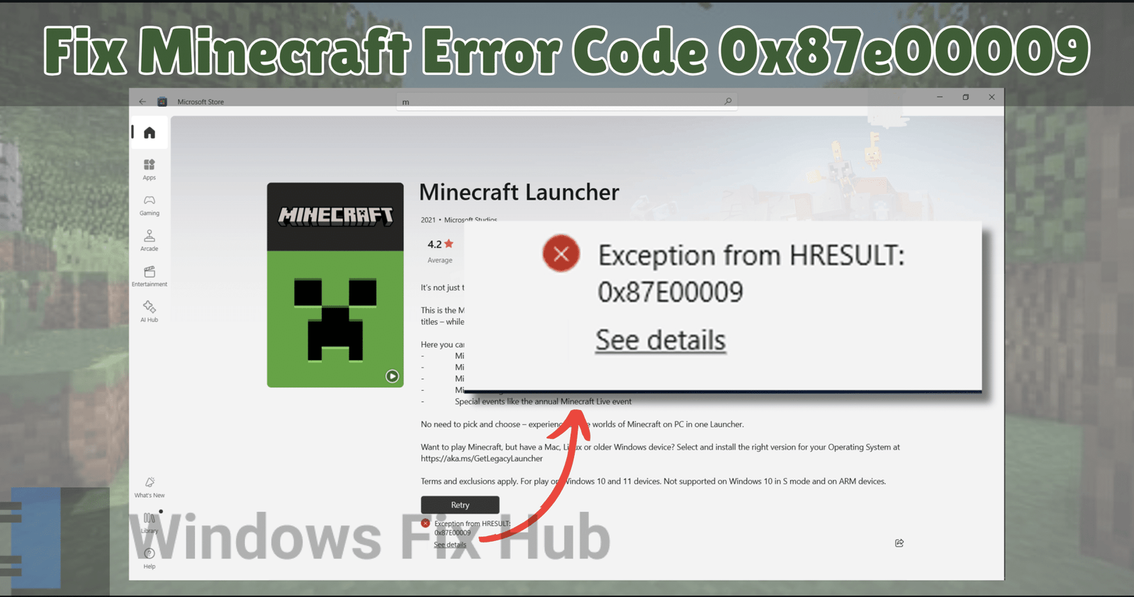 Minecraft Launcher Not Installing Error Code 0x87e00009