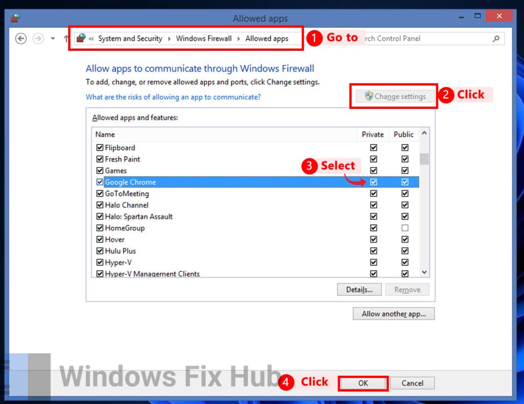 Modify the Firewall's Settings for Browser