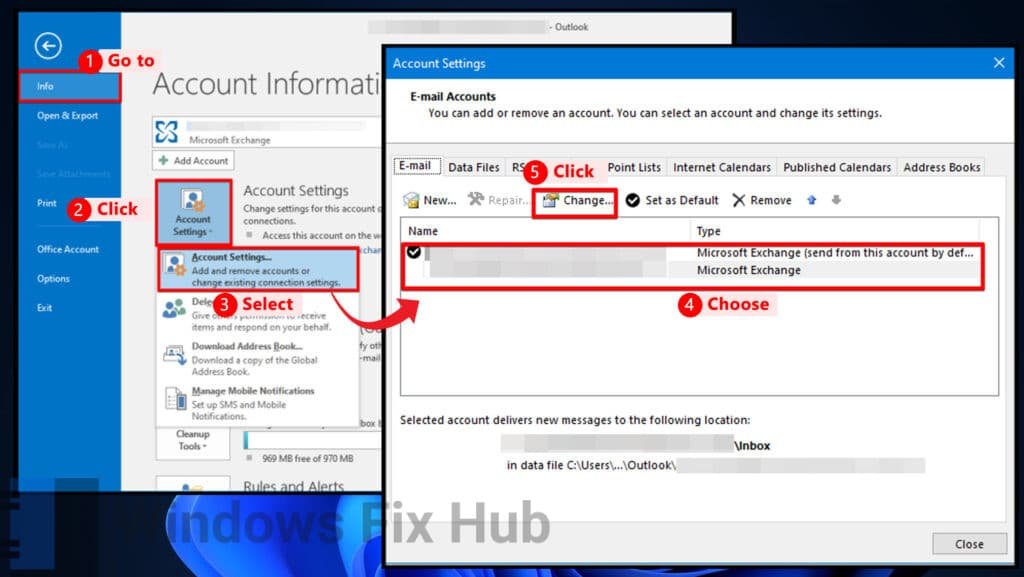 Outlook Account Settings