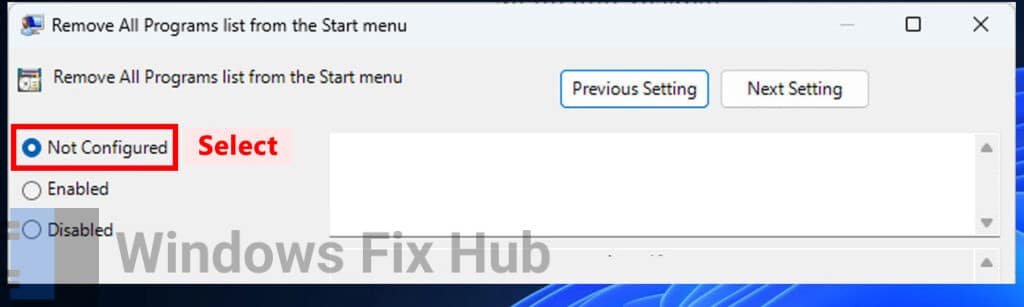 Select Not Configured for the Remove Recommended section from Start Menu