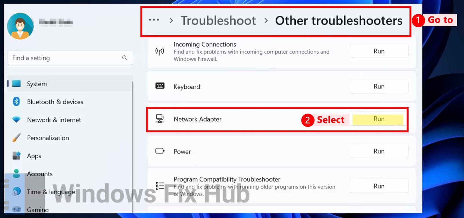 Network Adapter Troubleshooter