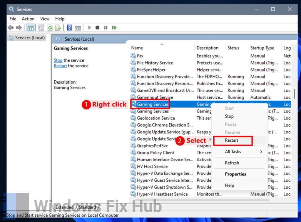 Restart Gaming Services