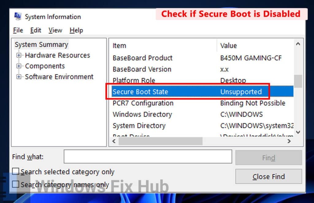 Check if Secure Boot is Disabled