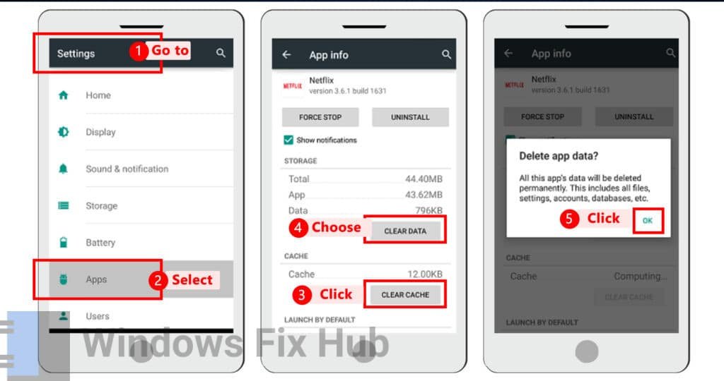 Clear Cache and Data of Netflix in Android