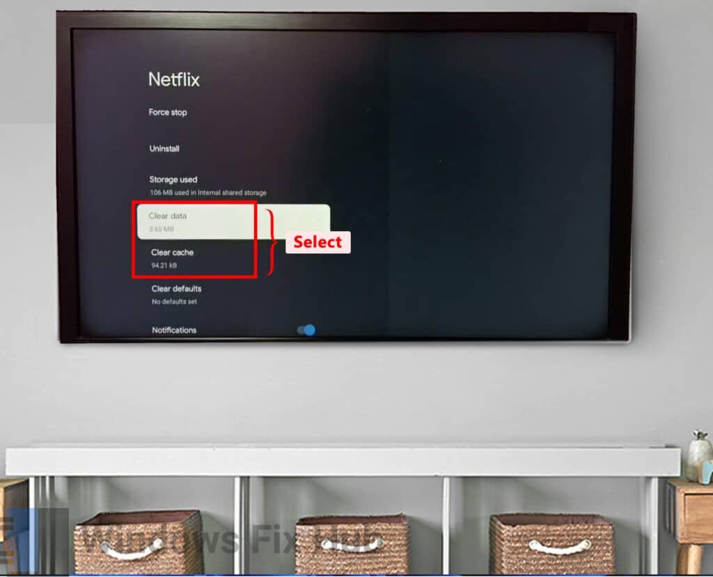 Clear Cache and Data of Netflix on TV