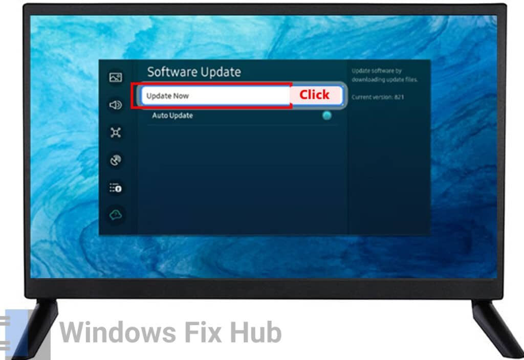 Click Update Now on TV Setting
