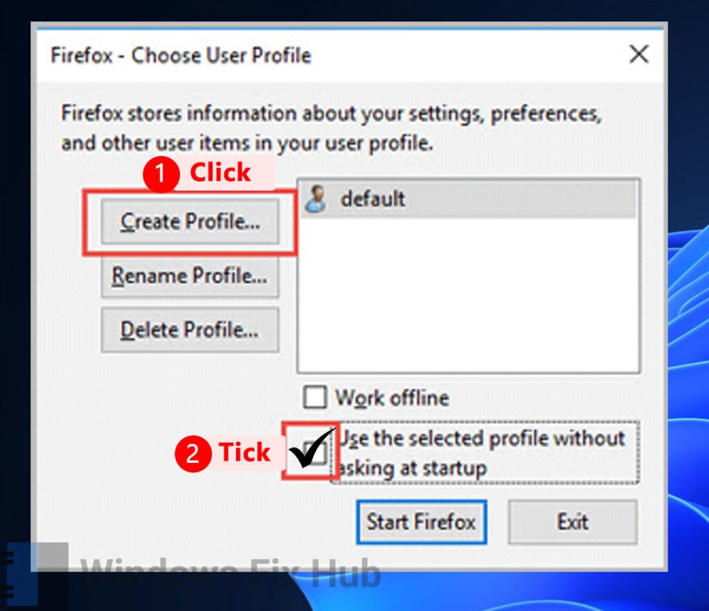 Create new profile for Firefox