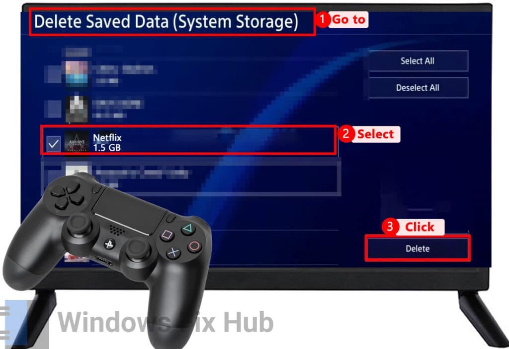 Delete Netflix Saved Data in PS4