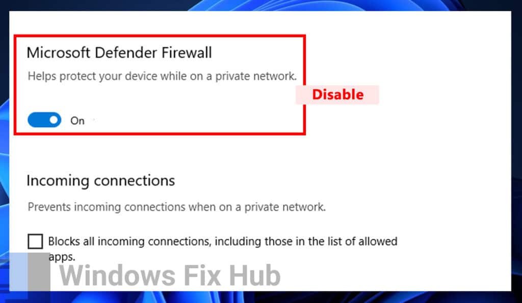 Disable Microsoft Defender Firewall