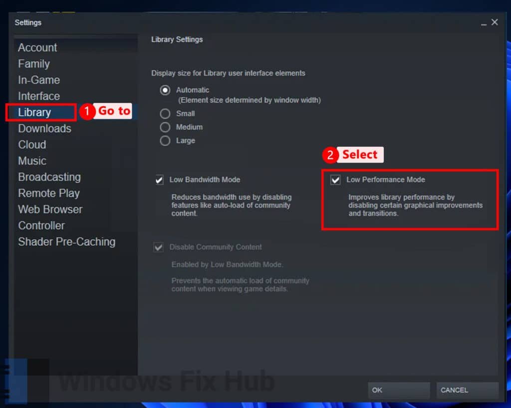 Enable Low-Performance Mode on Steam