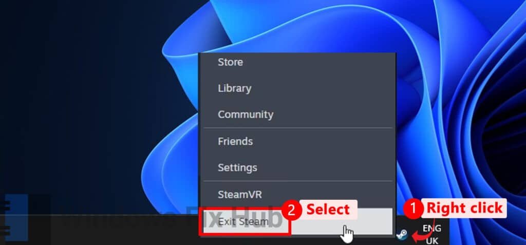 Exit Steam app using Taskbar