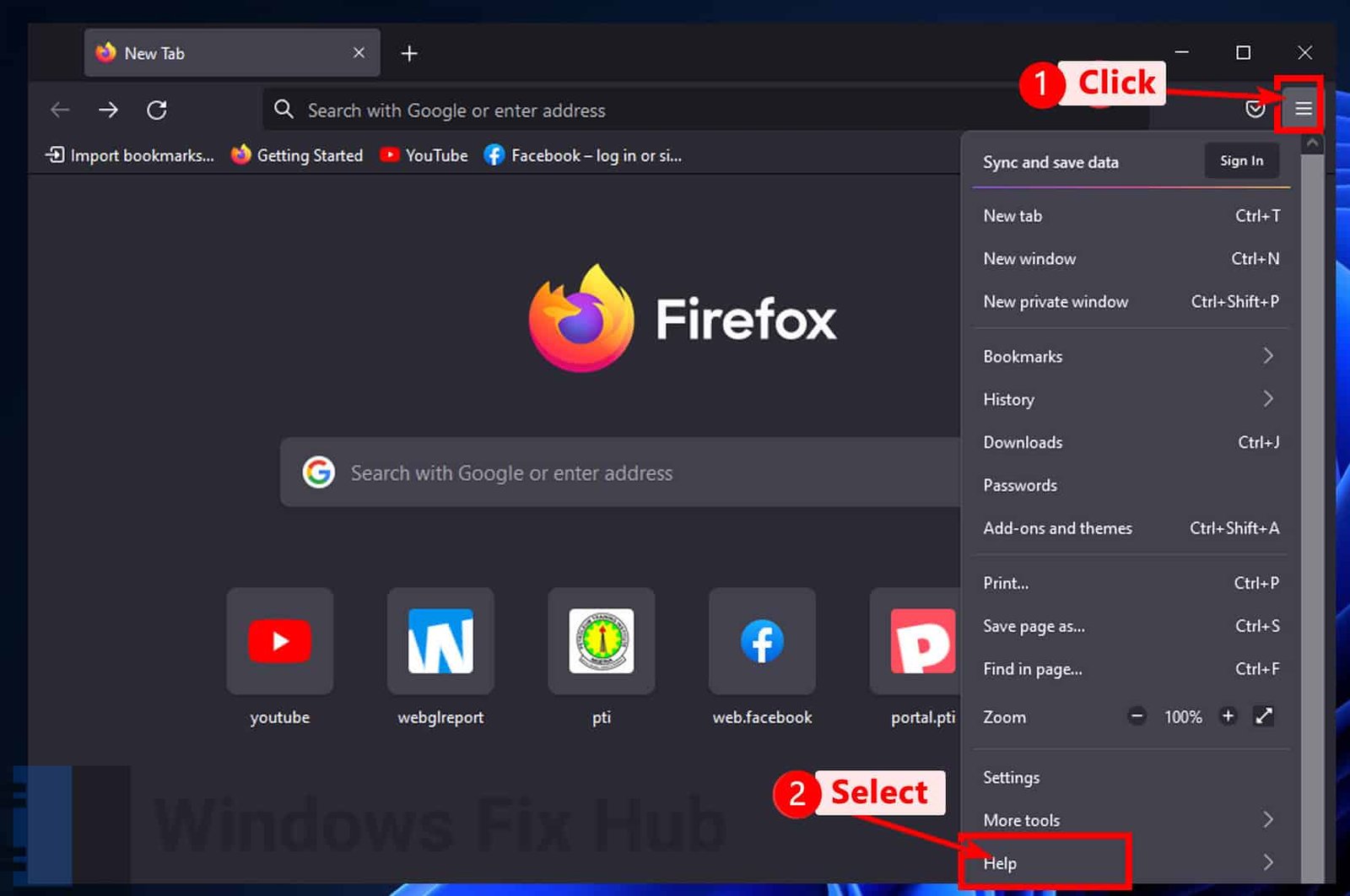 Go to Firefox Help