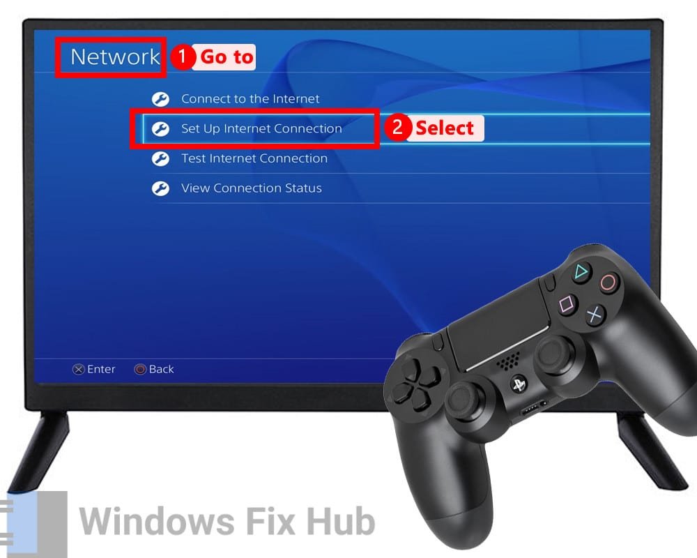 Go to Set up Internet Connection of PS4 Settings