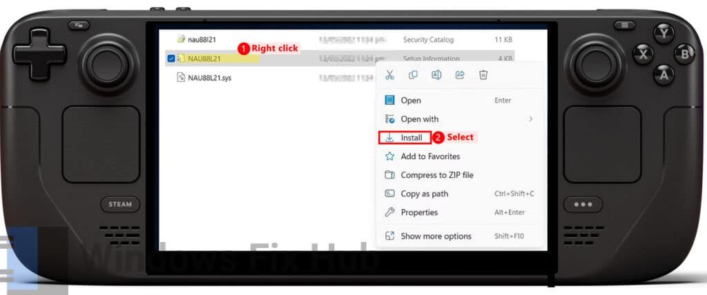 Install NAU88L21.inf on Steam Deck