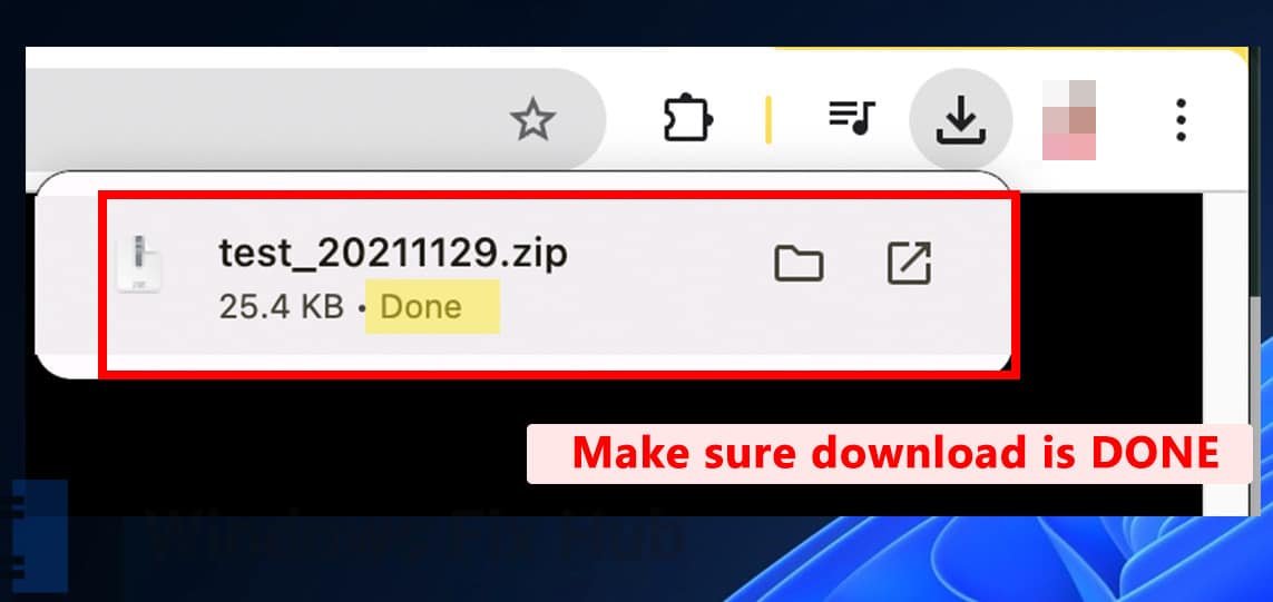 Make sure file download is done