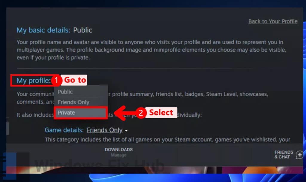 Set your Steam Profile to Private