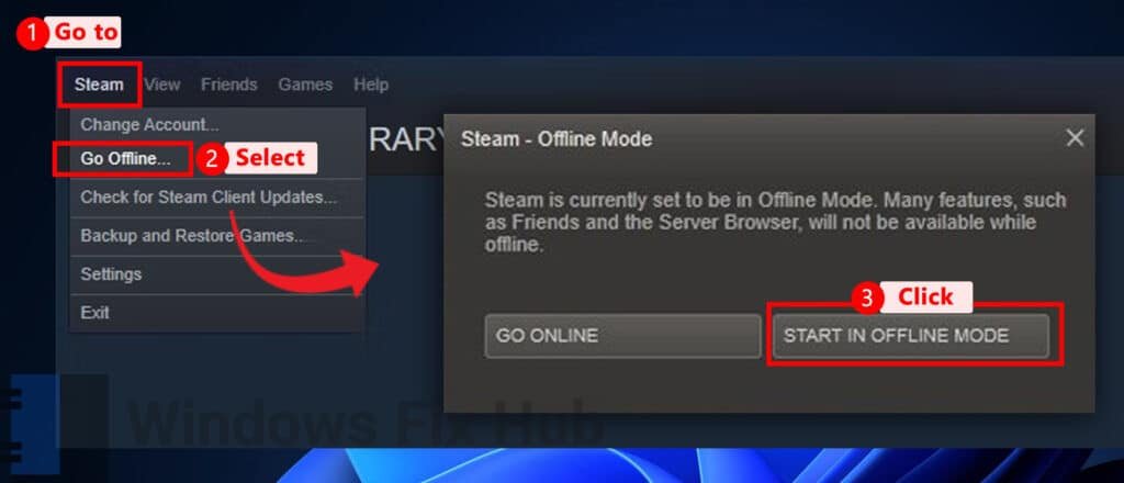 Start Steam in Offline Mode