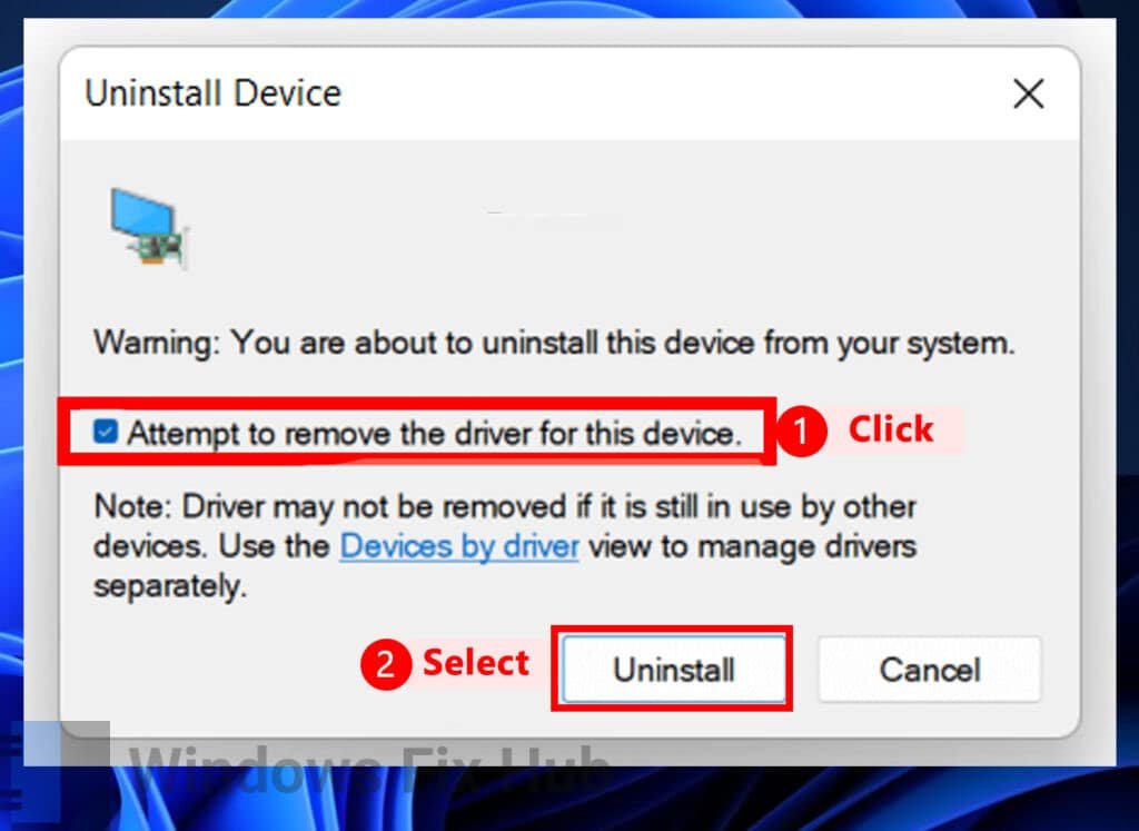 Attempt to remove the driver for this device NVIDIA