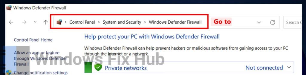 Go to Windows Defender Firewall