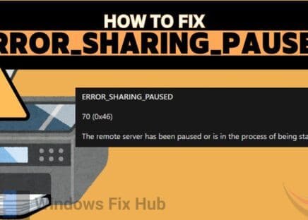 How to Fix ERROR_SHARING_PAUSED