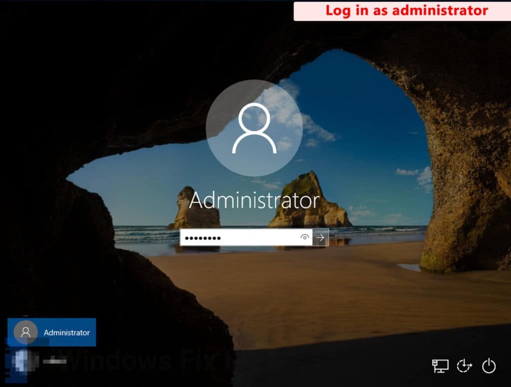 Log in as administrator