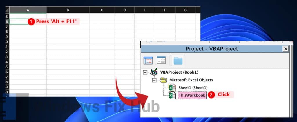 Open VBA and select This Workbook